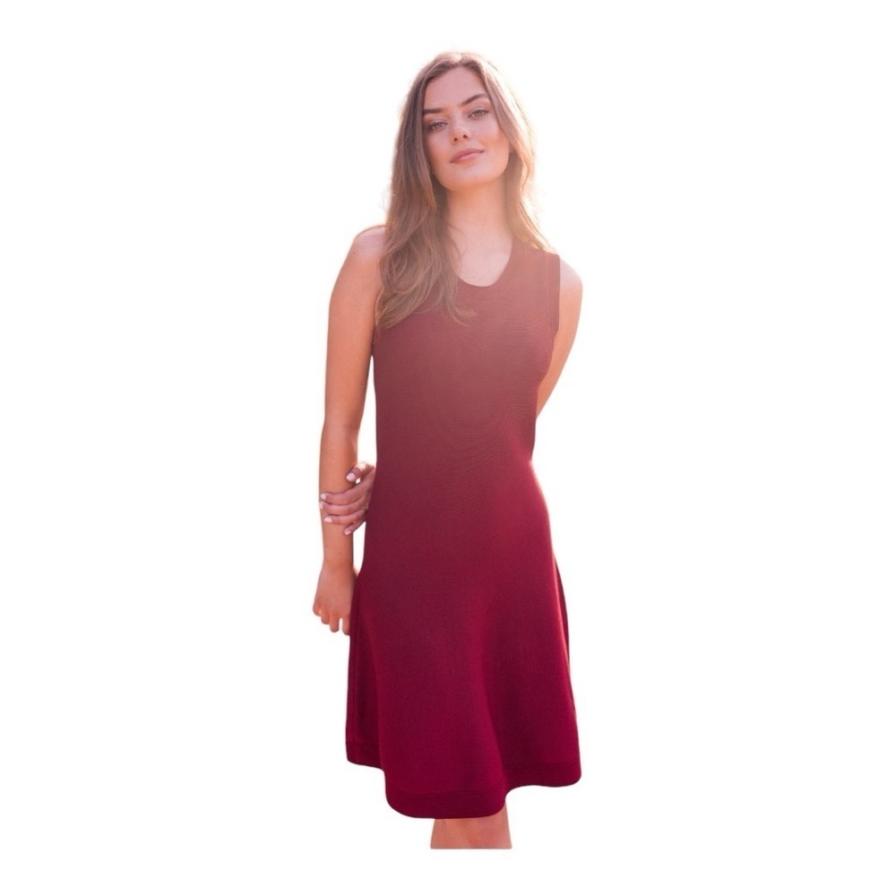Gal Meets Glam Joan Ribbed Sleeveless Deep Red Dress Size XL D01